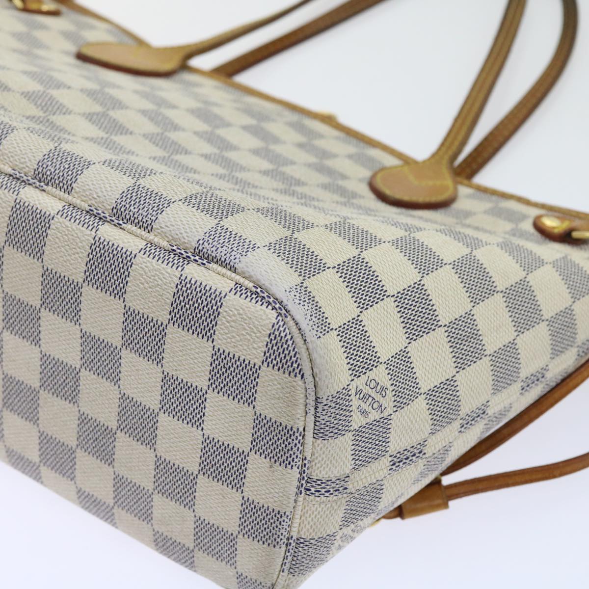 LOUIS VUITTON Damier Azur Neverfull PM Tote Bag N41362 LV 55573