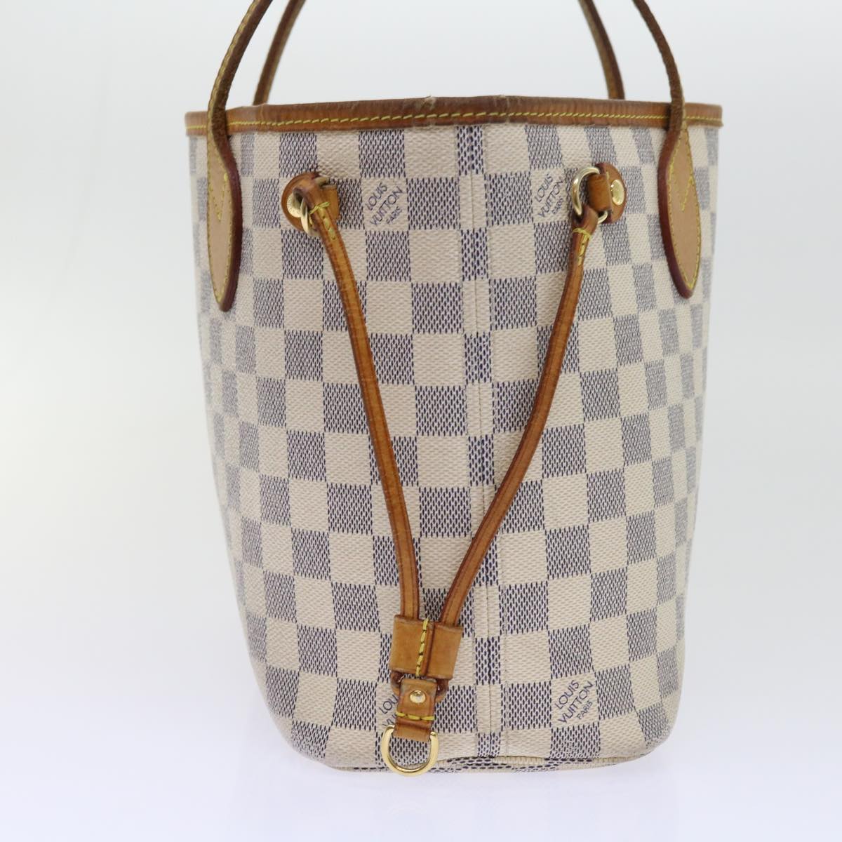 LOUIS VUITTON Damier Azur Neverfull PM Tote Bag N41362 LV 55573