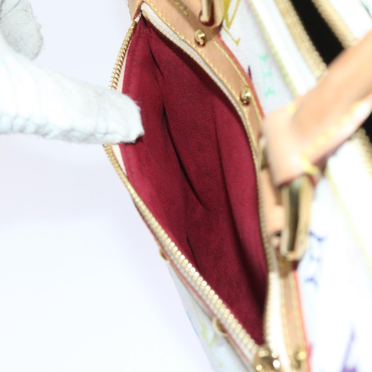 LOUIS VUITTON Monogram Multicolor Rita Hand Bag 2way White M40125 LV 55579A