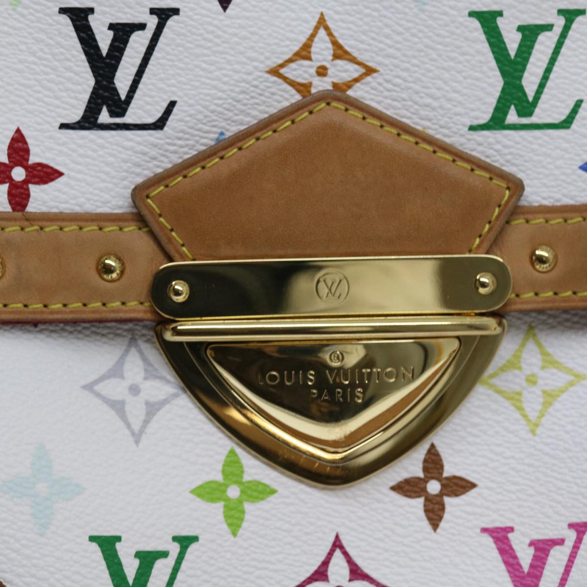 LOUIS VUITTON Monogram Multicolor Rita Hand Bag 2way White M40125 LV 55579A