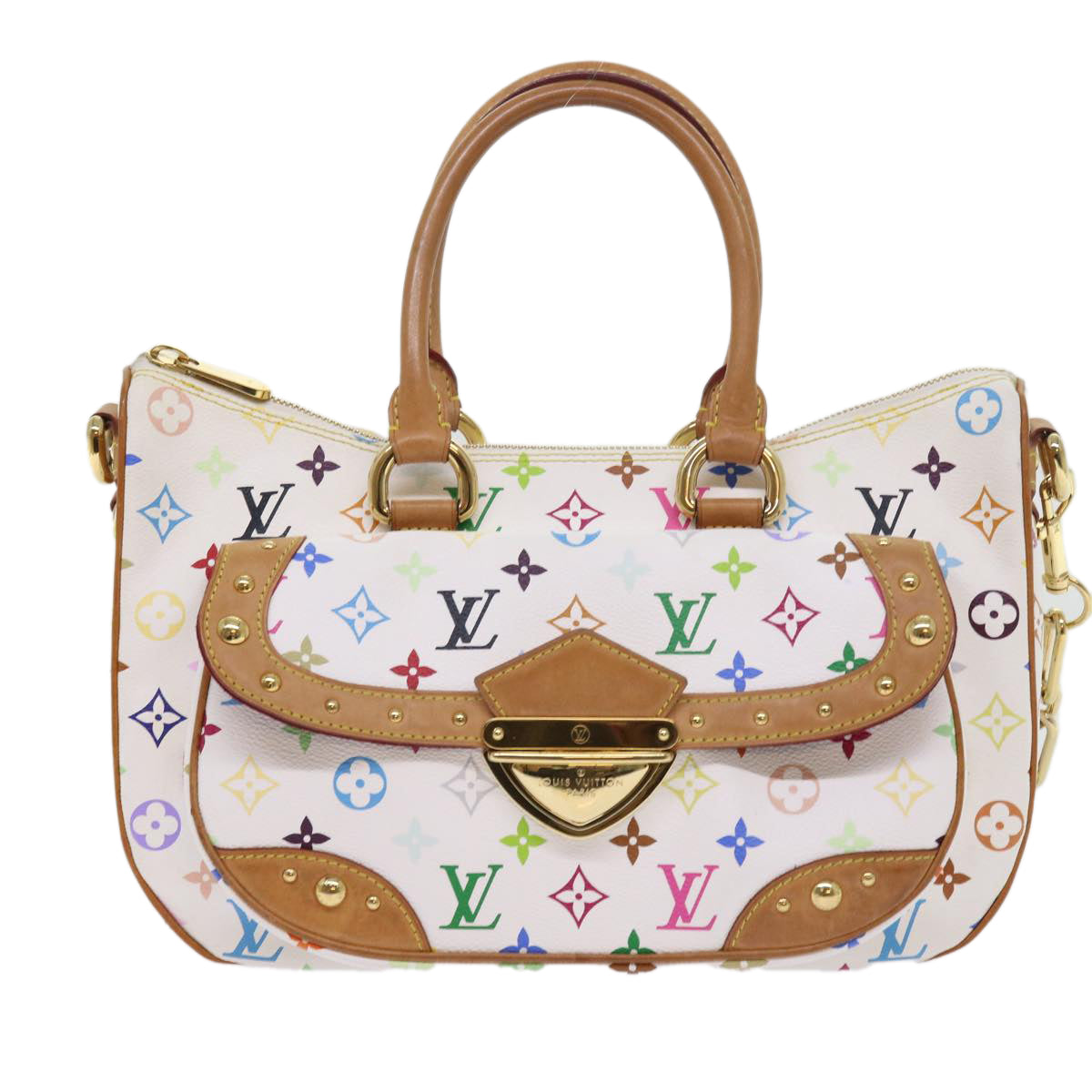 LOUIS VUITTON Monogram Multicolor Rita Hand Bag 2way White M40125 LV 55579A