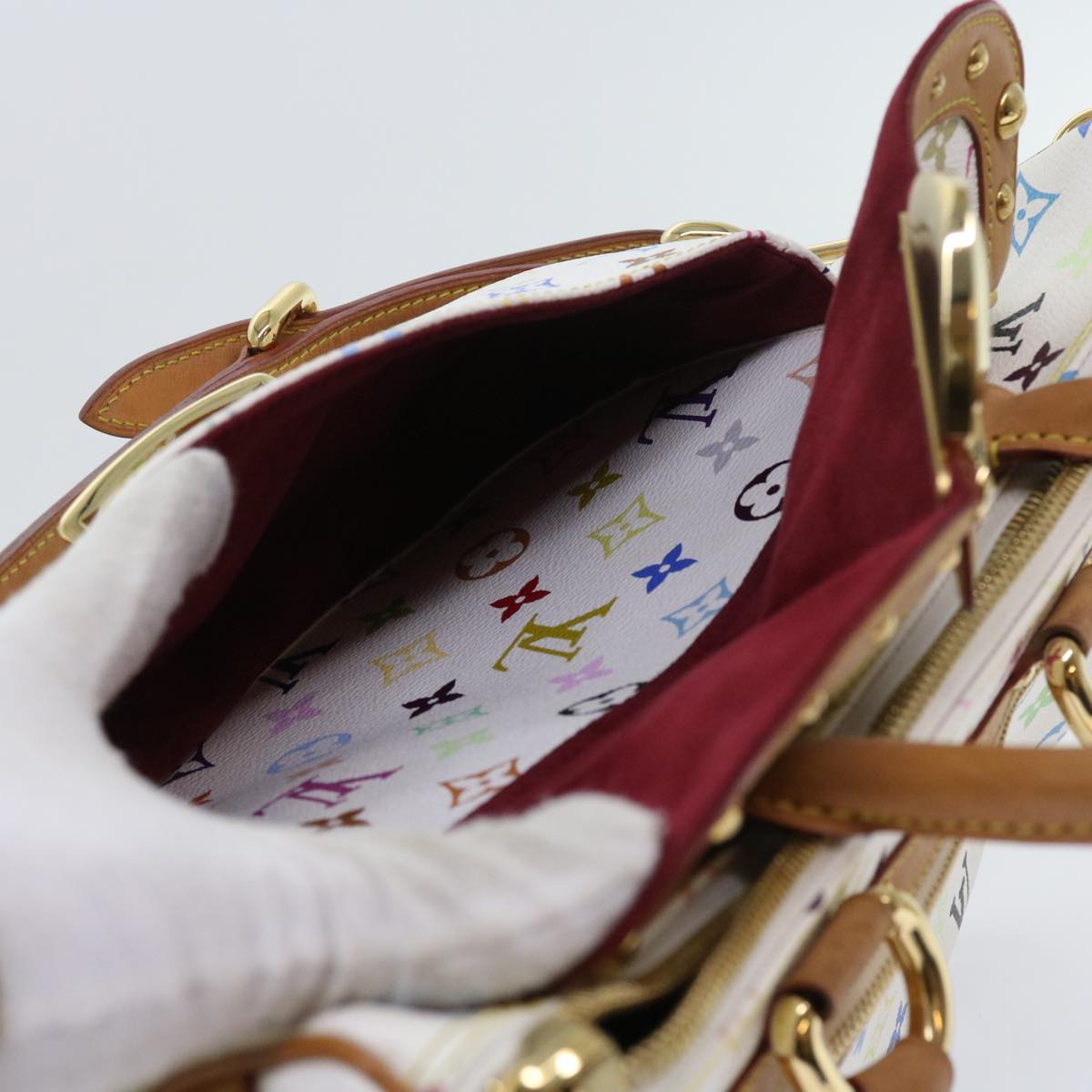 LOUIS VUITTON Monogram Multicolor Rita Hand Bag 2way White M40125 LV 55579A