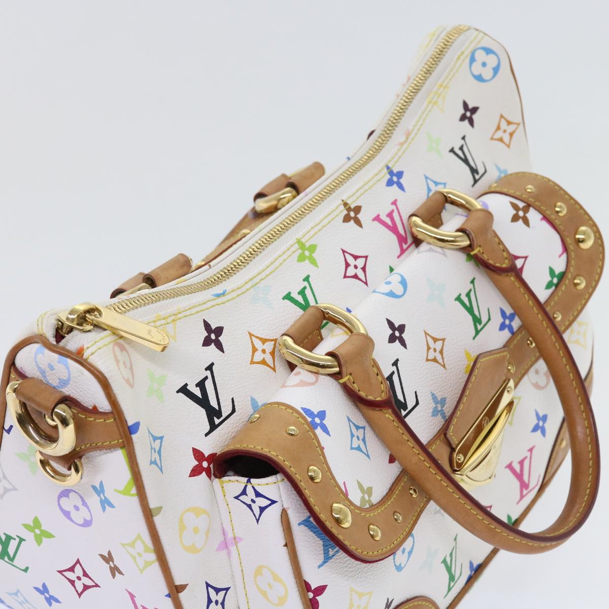 LOUIS VUITTON Monogram Multicolor Rita Hand Bag 2way White M40125 LV 55579A
