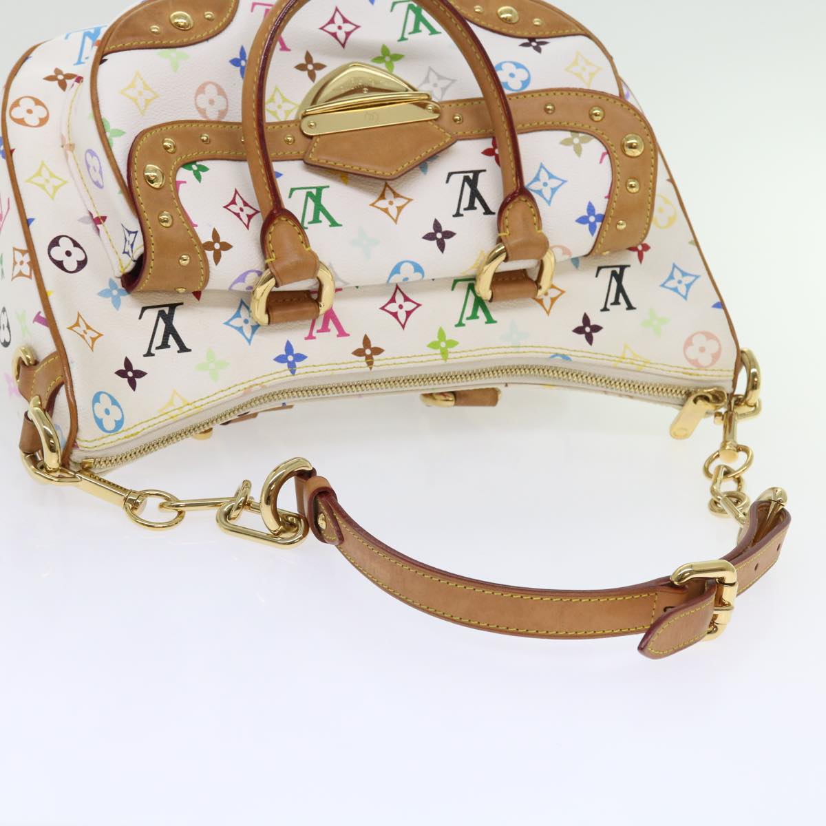 LOUIS VUITTON Monogram Multicolor Rita Hand Bag 2way White M40125 LV 55579A