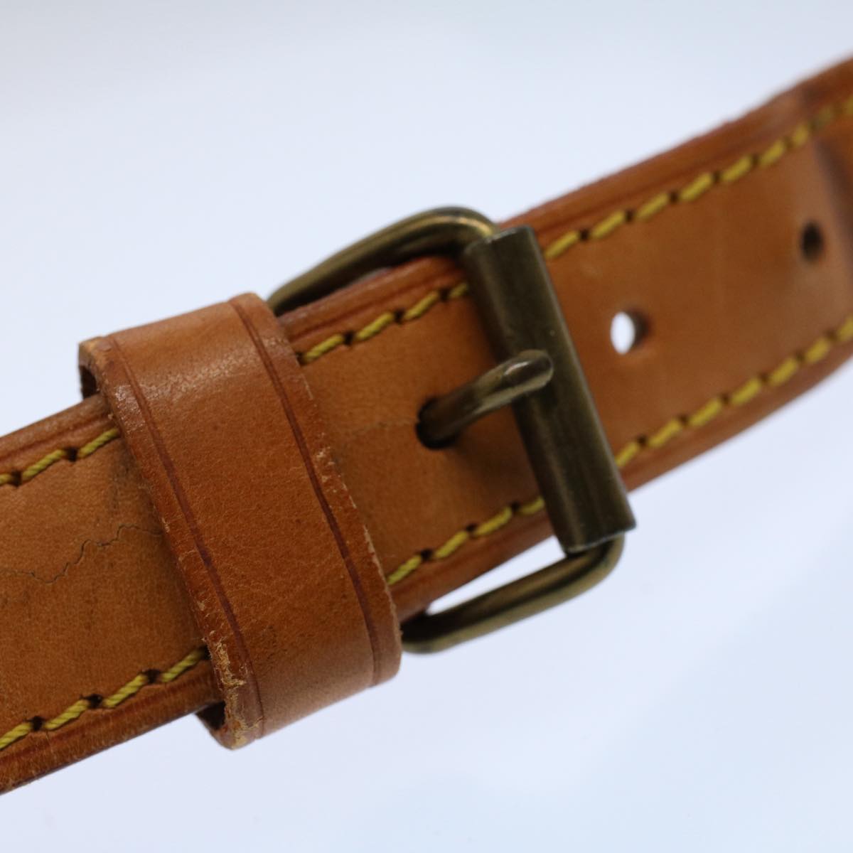 LOUIS VUITTON Adjustable Shoulder Strap Leather 30.7""-38.6"" Beige 55583