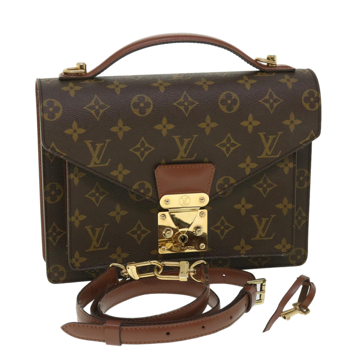 LOUIS VUITTON Monogram Monceau 26 Hand Bag 2way M51187 LV 55594