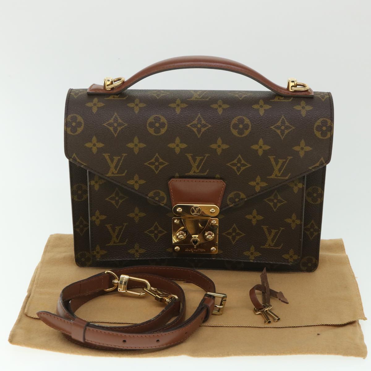 LOUIS VUITTON Monogram Monceau 26 Hand Bag 2way M51187 LV 55594