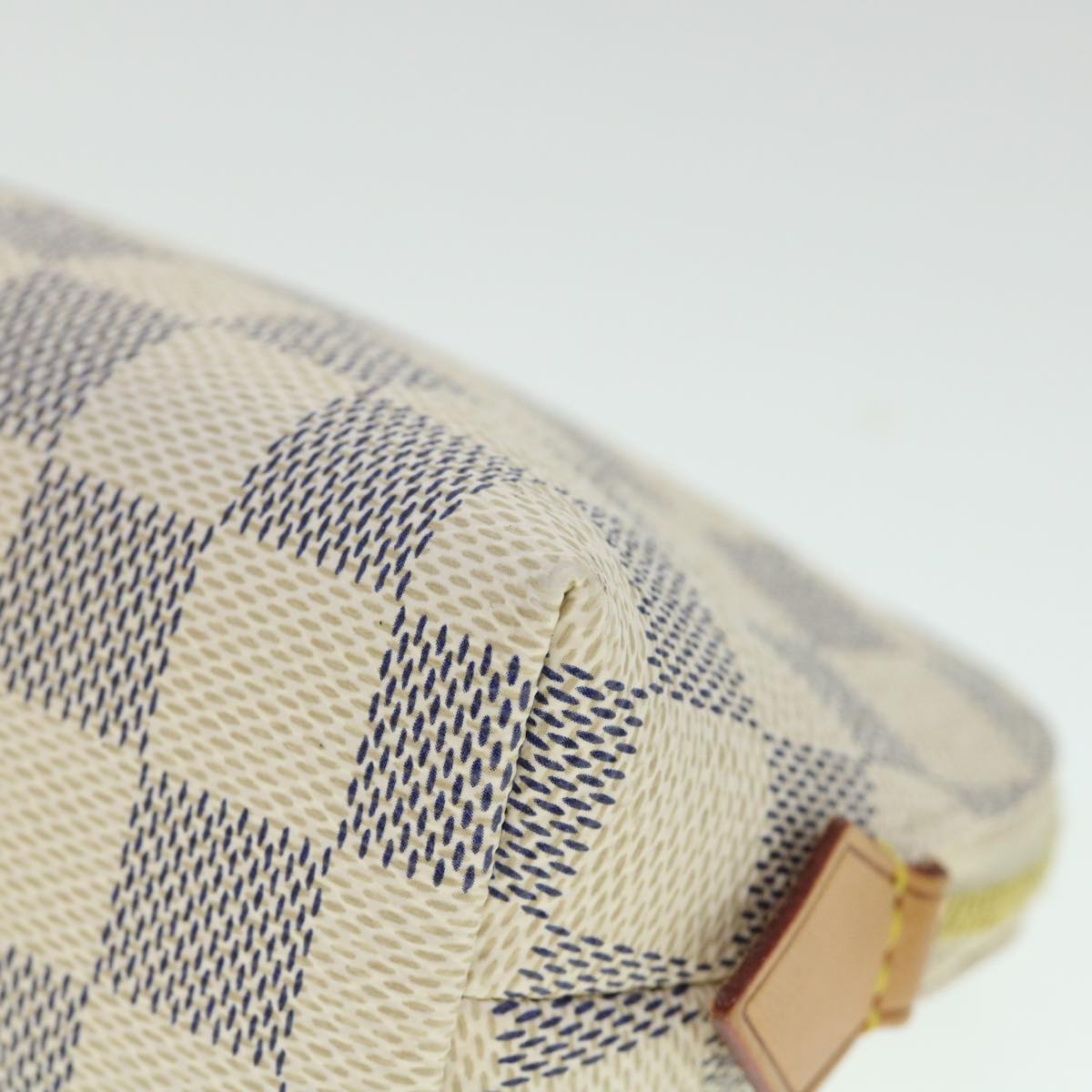 LOUIS VUITTON Damier Azur Pochette Cosmetic PM Pouch N60024 LV 55602