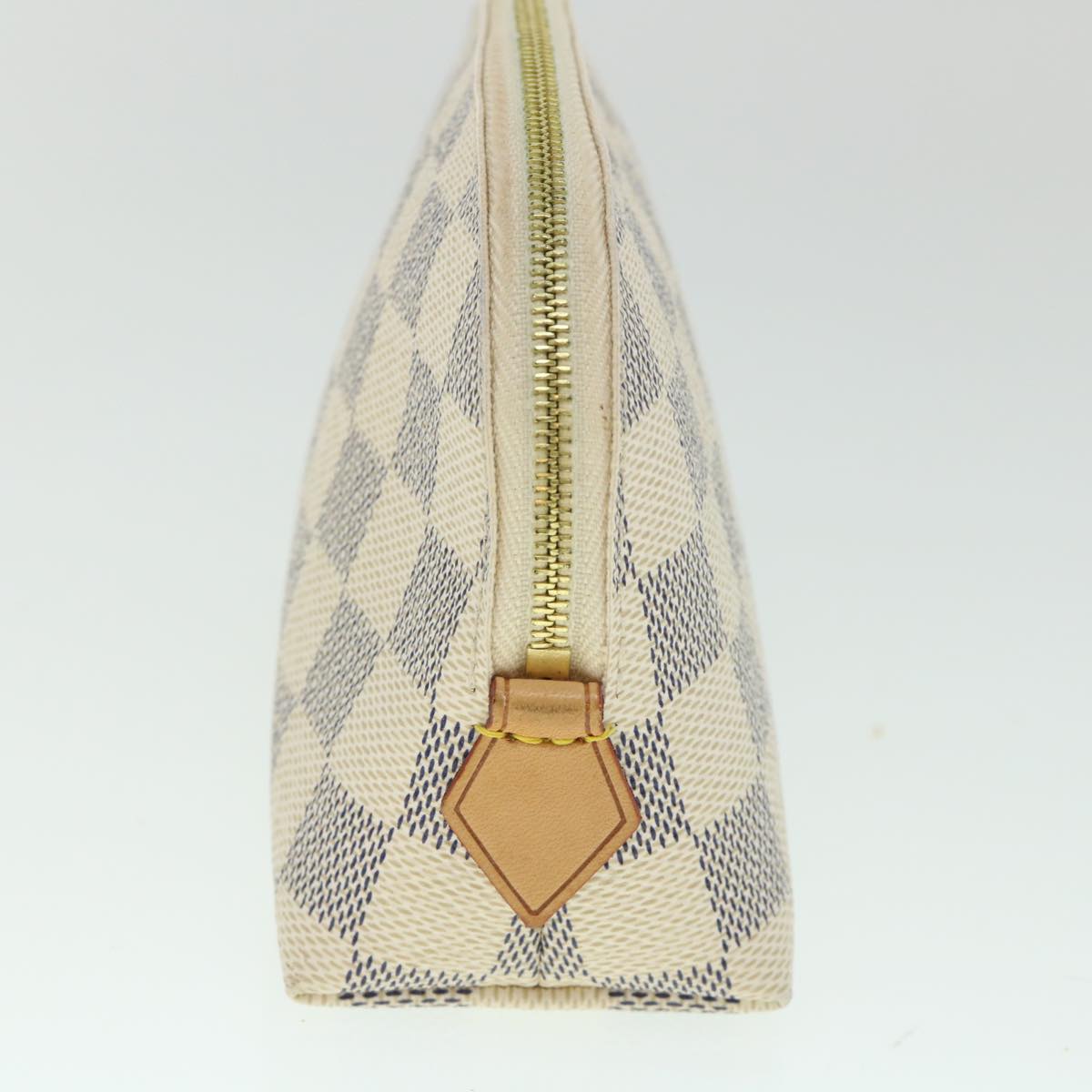 LOUIS VUITTON Damier Azur Pochette Cosmetic PM Pouch N60024 LV 55602