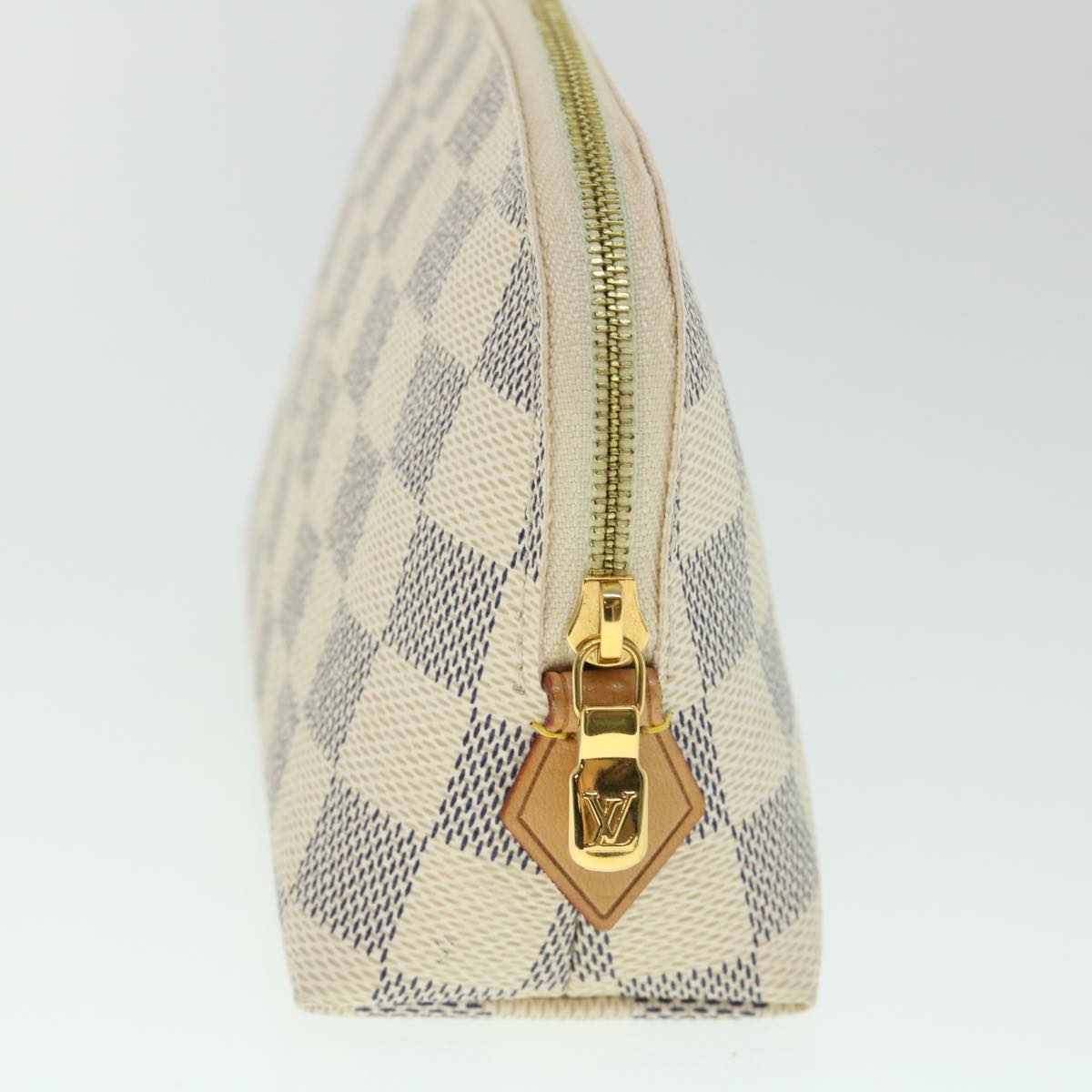 LOUIS VUITTON Damier Azur Pochette Cosmetic PM Pouch N60024 LV 55602