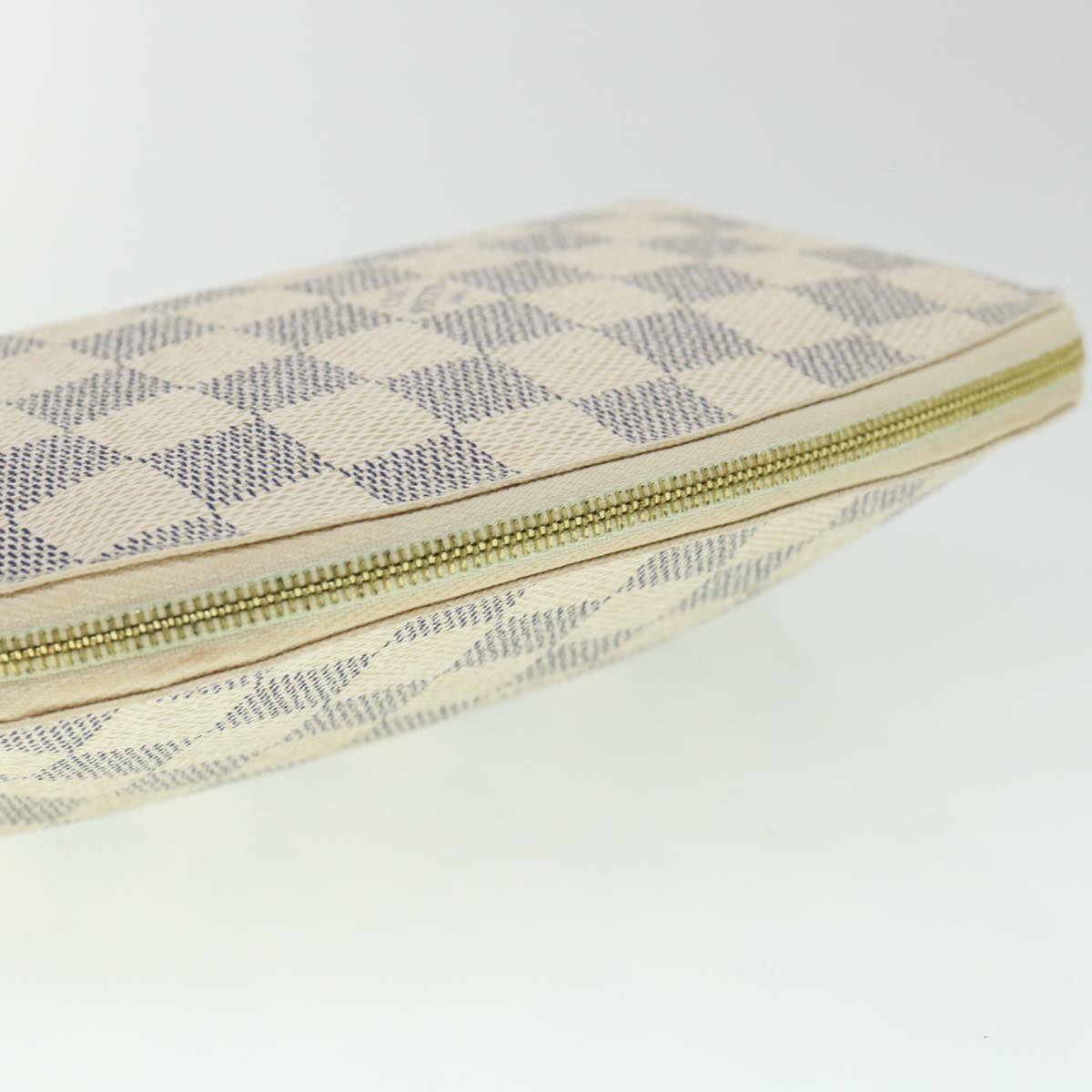 LOUIS VUITTON Damier Azur Pochette Cosmetic PM Pouch N60024 LV 55602