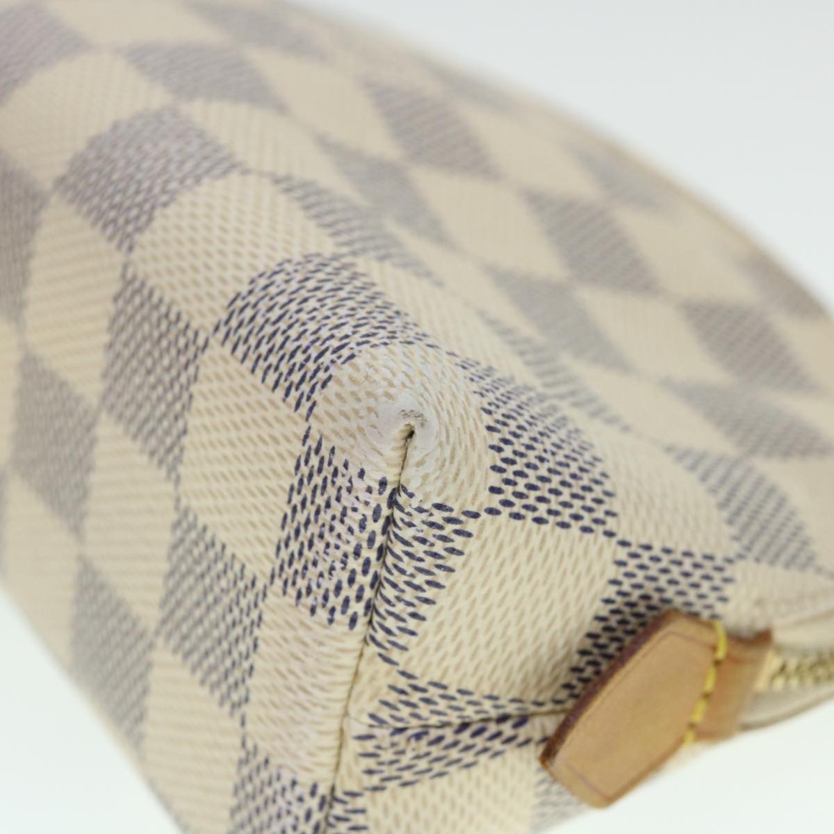 LOUIS VUITTON Damier Azur Pochette Cosmetic PM Pouch N60024 LV 55603