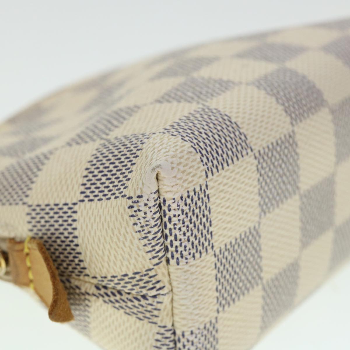 LOUIS VUITTON Damier Azur Pochette Cosmetic PM Pouch N60024 LV 55603