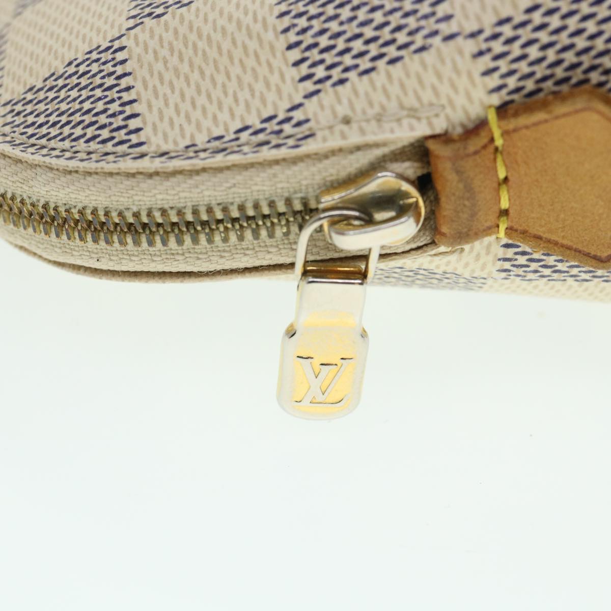 LOUIS VUITTON Damier Azur Pochette Cosmetic PM Pouch N60024 LV 55603