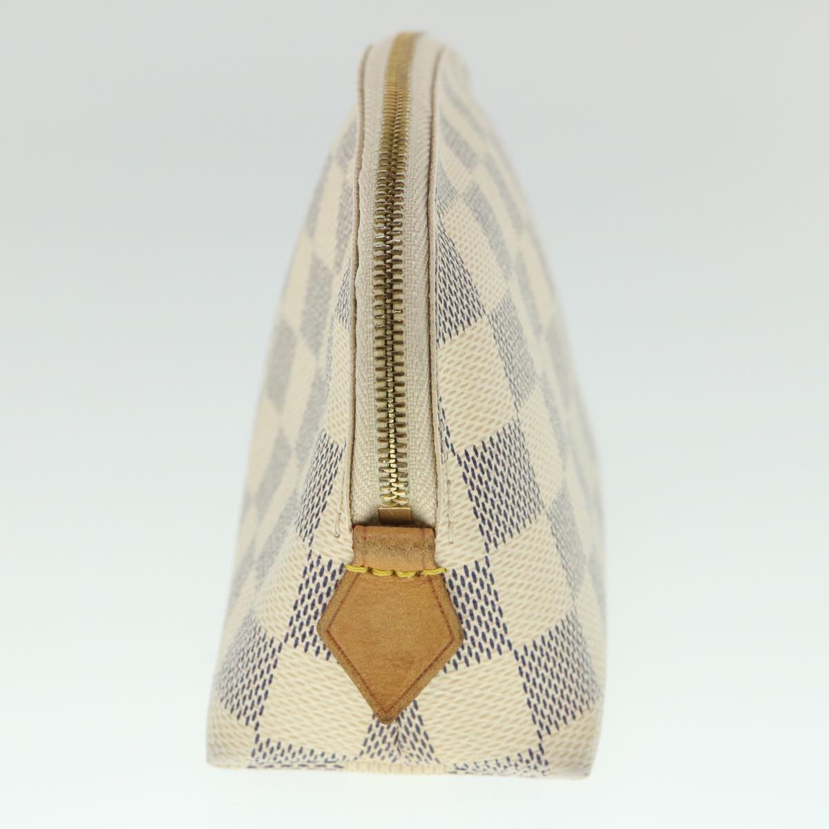LOUIS VUITTON Damier Azur Pochette Cosmetic PM Pouch N60024 LV 55603