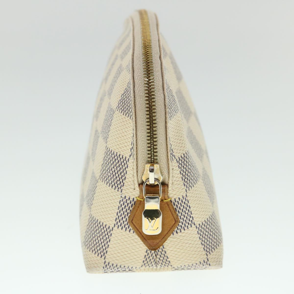 LOUIS VUITTON Damier Azur Pochette Cosmetic PM Pouch N60024 LV 55603