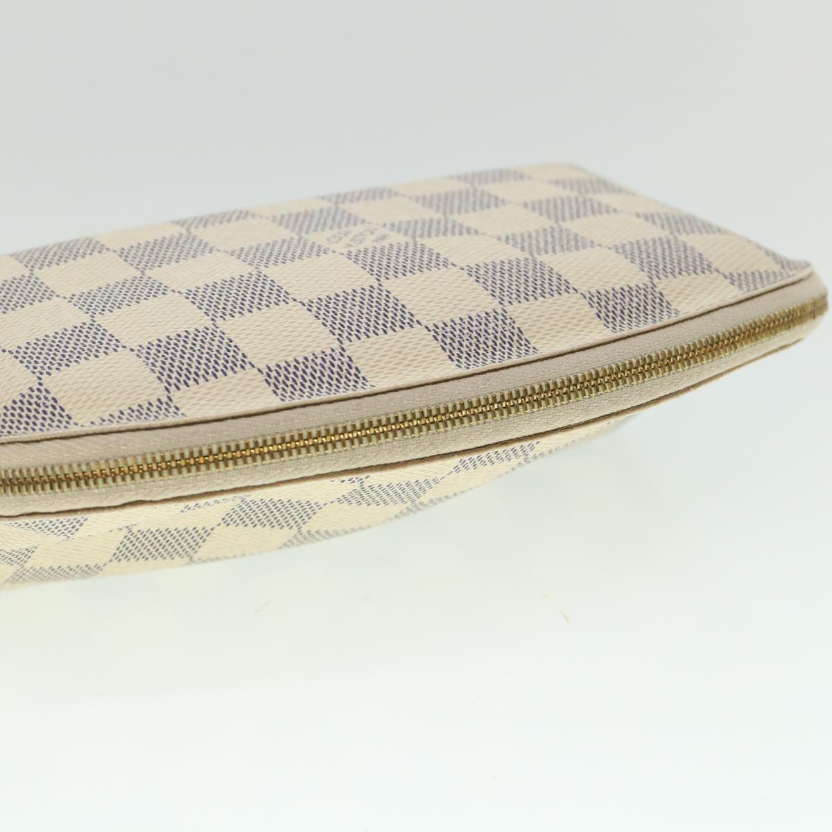 LOUIS VUITTON Damier Azur Pochette Cosmetic PM Pouch N60024 LV 55603