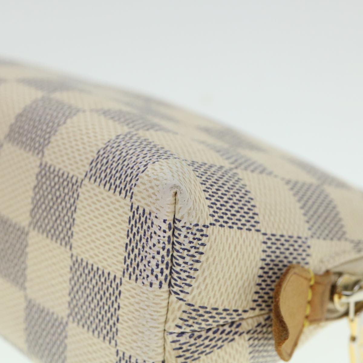 LOUIS VUITTON Damier Azur Pochette Cosmetic PM Pouch N60024 LV 55603