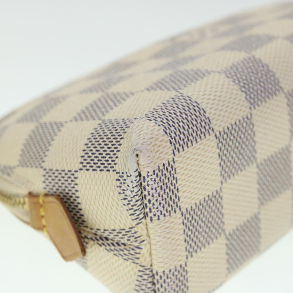 LOUIS VUITTON Damier Azur Pochette Cosmetic PM Pouch N60024 LV 55603