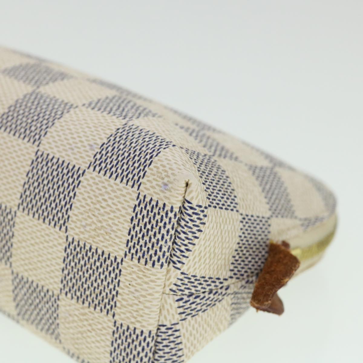 LOUIS VUITTON Damier Azur Pochette Cosmetic PM Pouch N60024 LV 55604