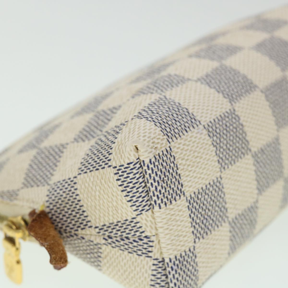 LOUIS VUITTON Damier Azur Pochette Cosmetic PM Pouch N60024 LV 55604