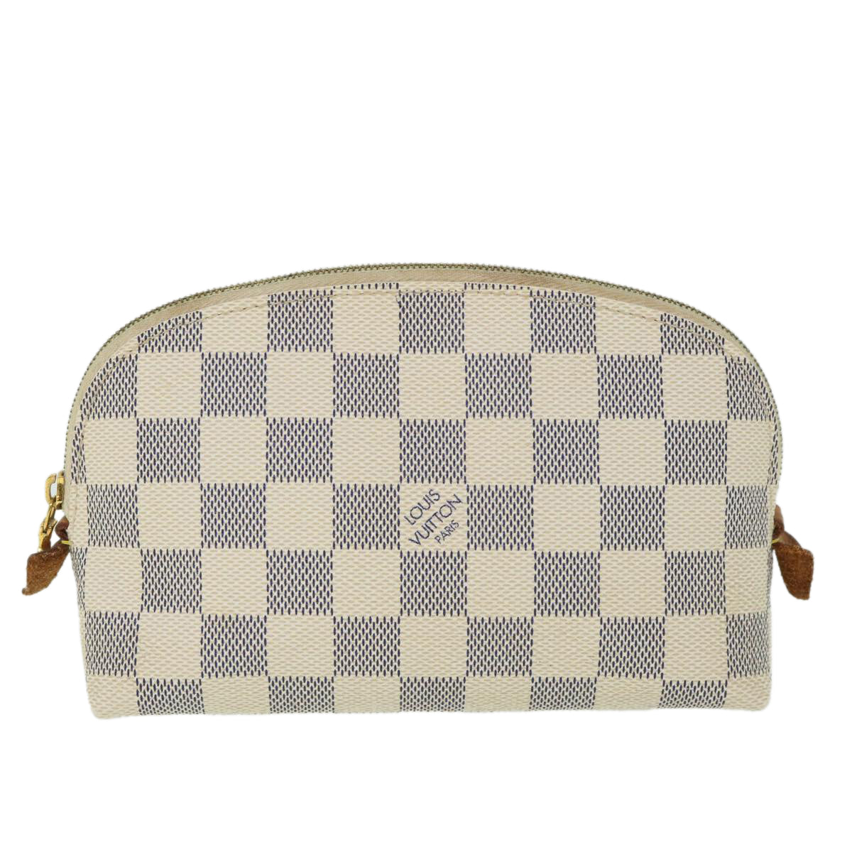 LOUIS VUITTON Damier Azur Pochette Cosmetic PM Pouch N60024 LV 55604