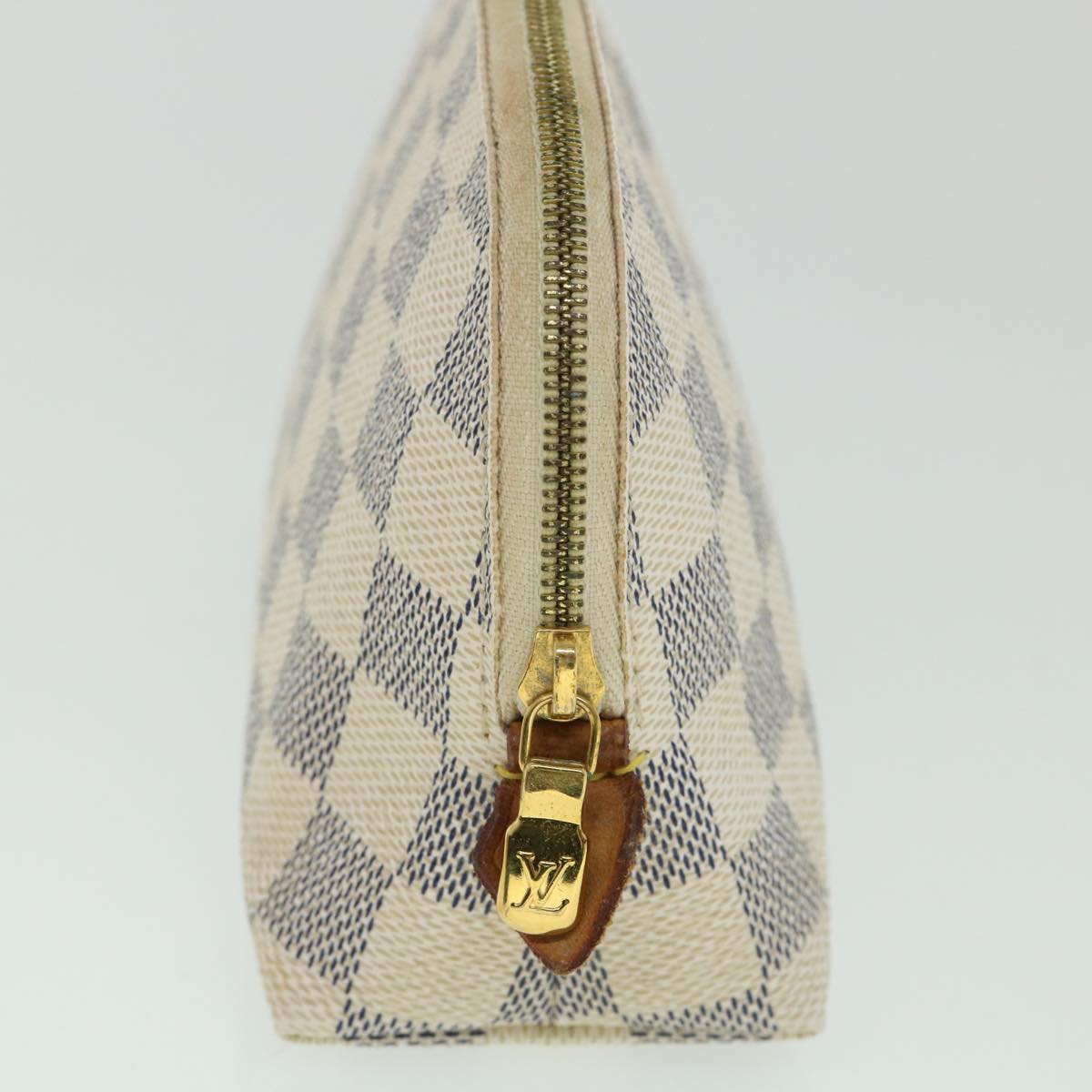 LOUIS VUITTON Damier Azur Pochette Cosmetic PM Pouch N60024 LV 55604