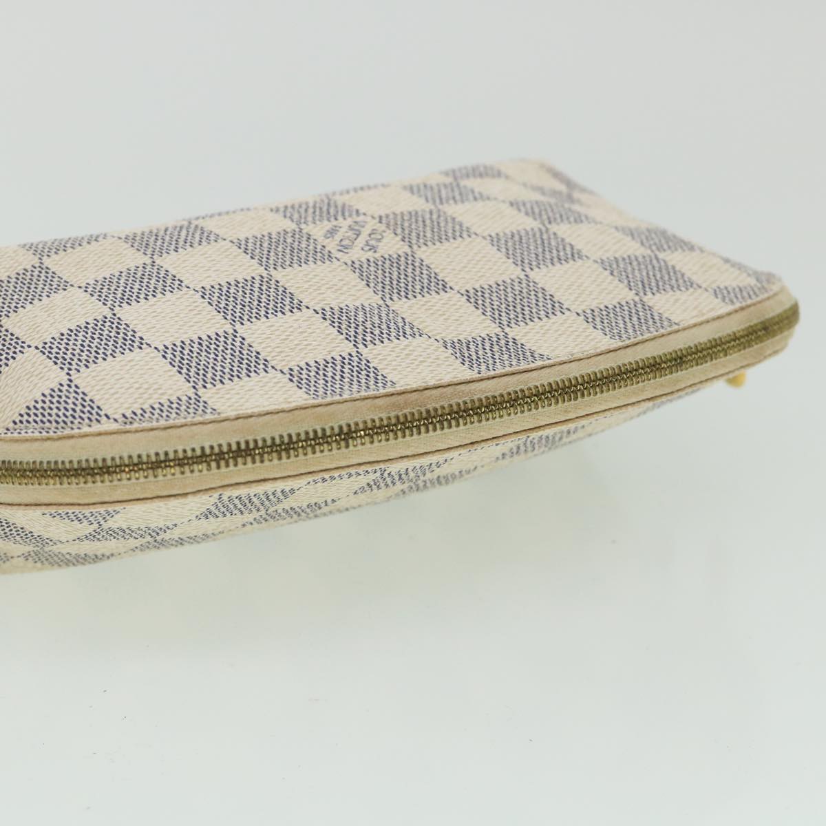 LOUIS VUITTON Damier Azur Pochette Cosmetic PM Pouch N60024 LV 55604