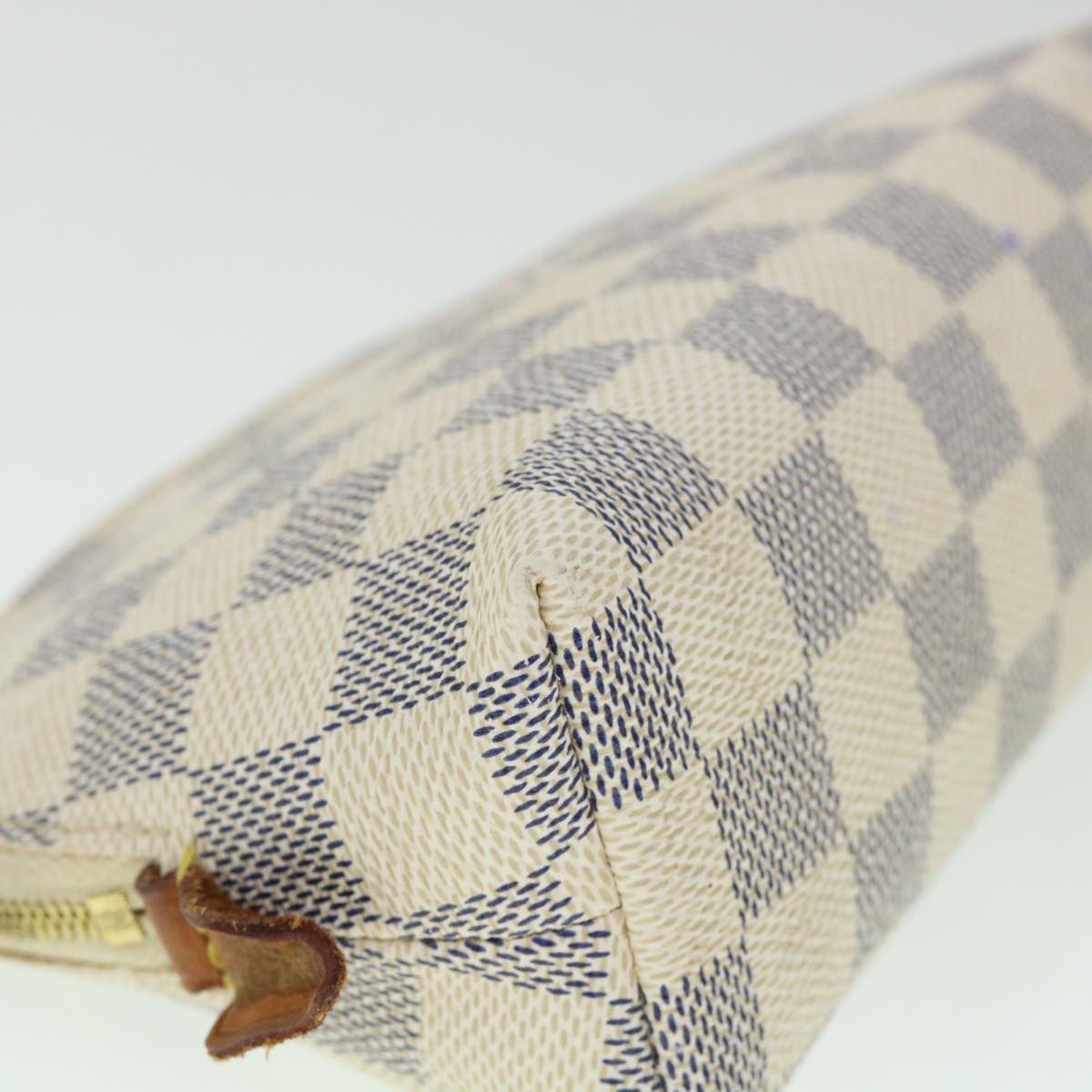 LOUIS VUITTON Damier Azur Pochette Cosmetic PM Pouch N60024 LV 55604