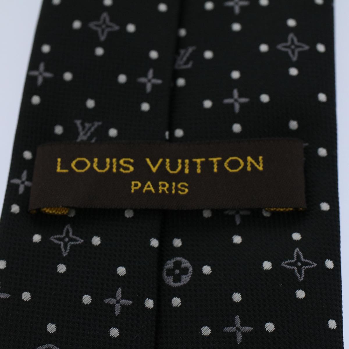 LOUIS VUITTON Monogram Necktie Silk Black LV 55605