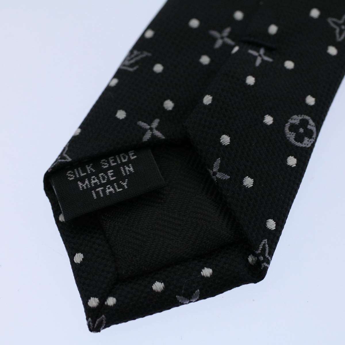 LOUIS VUITTON Monogram Necktie Silk Black LV 55605
