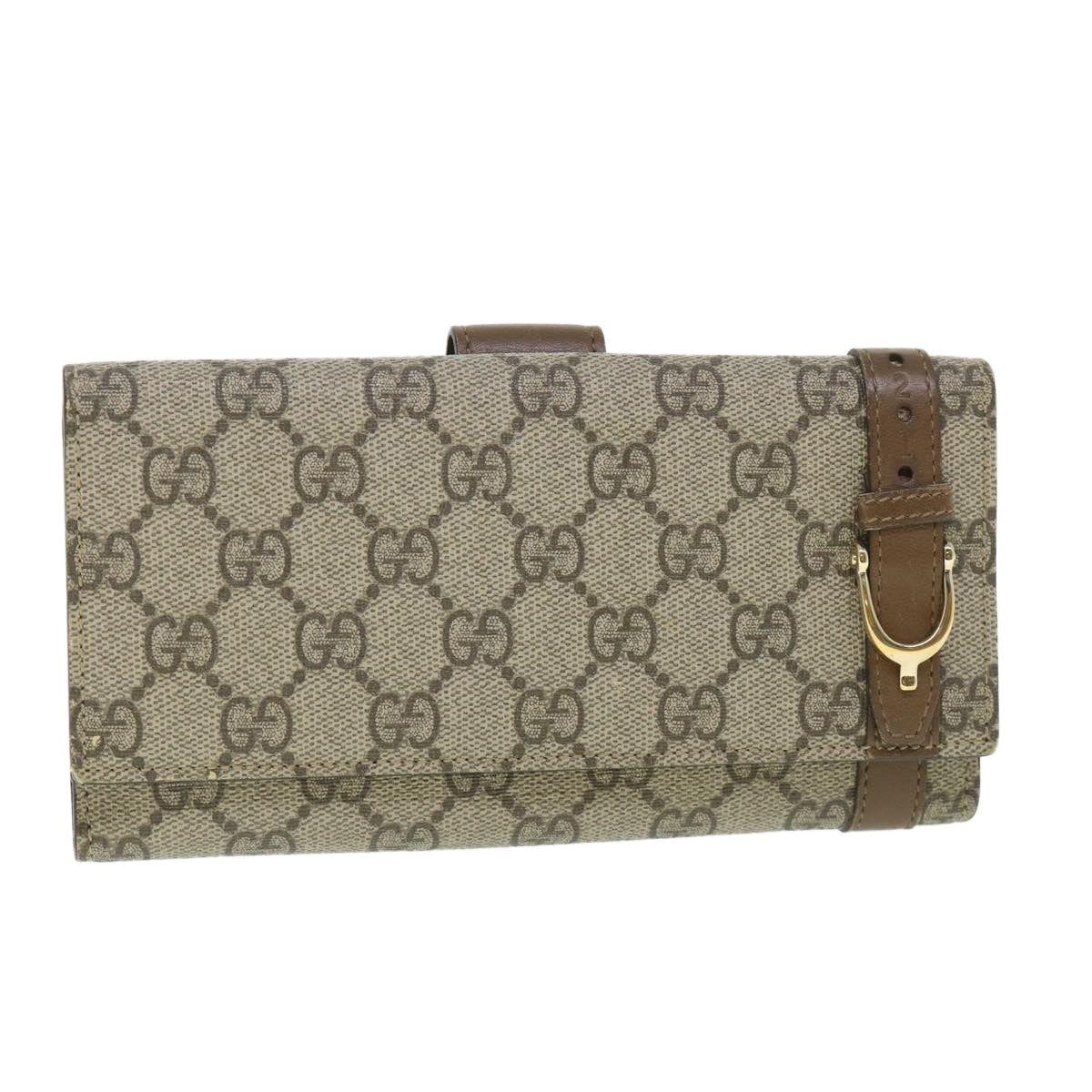 Luxury Gucci GG Canvas Long Wallet PVC Leather Beige 309754  55618