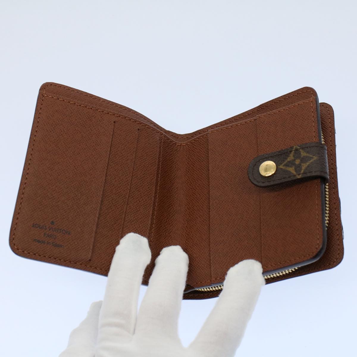 LOUIS VUITTON Monogram Compact Zip Wallet M61667 LV 55620A