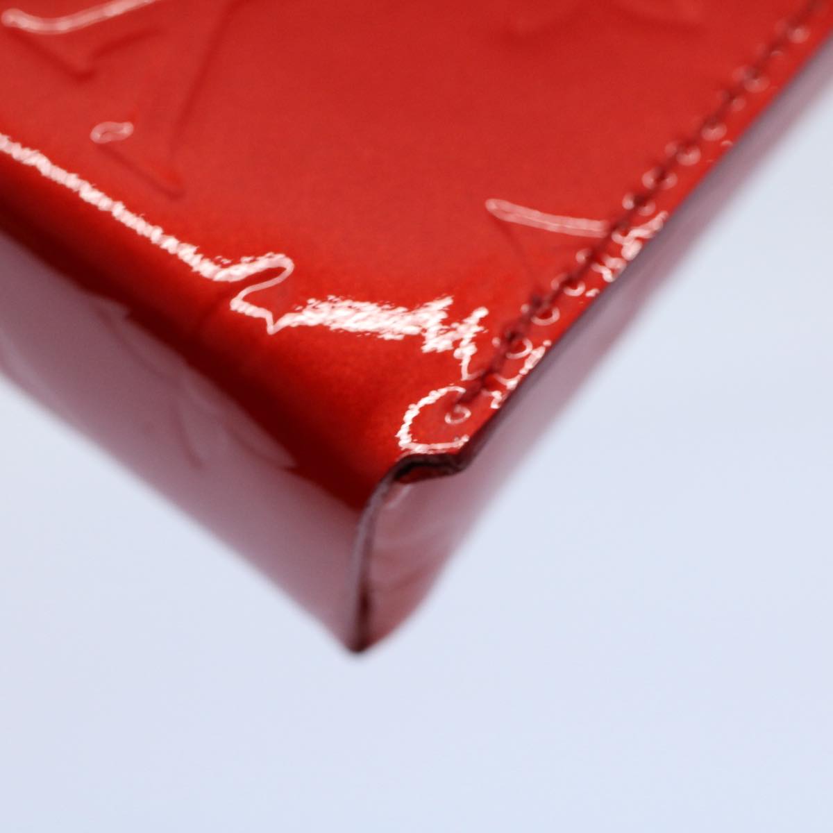 LOUIS VUITTON Monogram Vernis Green Cigarette Case Red M91155 LV 55651