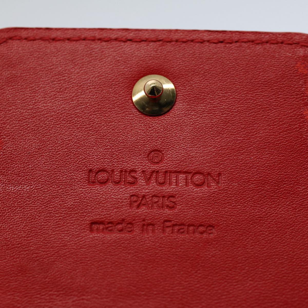 LOUIS VUITTON Monogram Vernis Green Cigarette Case Red M91155 LV 55651