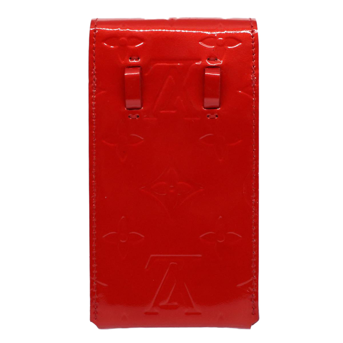 LOUIS VUITTON Monogram Vernis Green Cigarette Case Red M91155 LV 55651