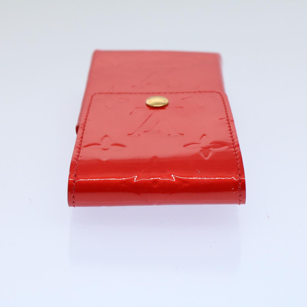 LOUIS VUITTON Monogram Vernis Green Cigarette Case Red M91155 LV 55651