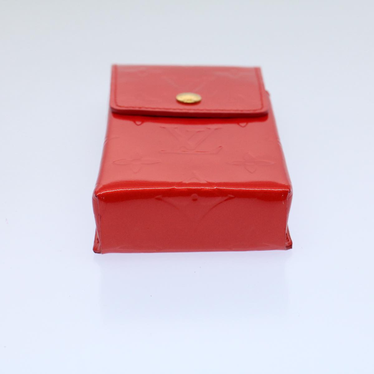 LOUIS VUITTON Monogram Vernis Green Cigarette Case Red M91155 LV 55651