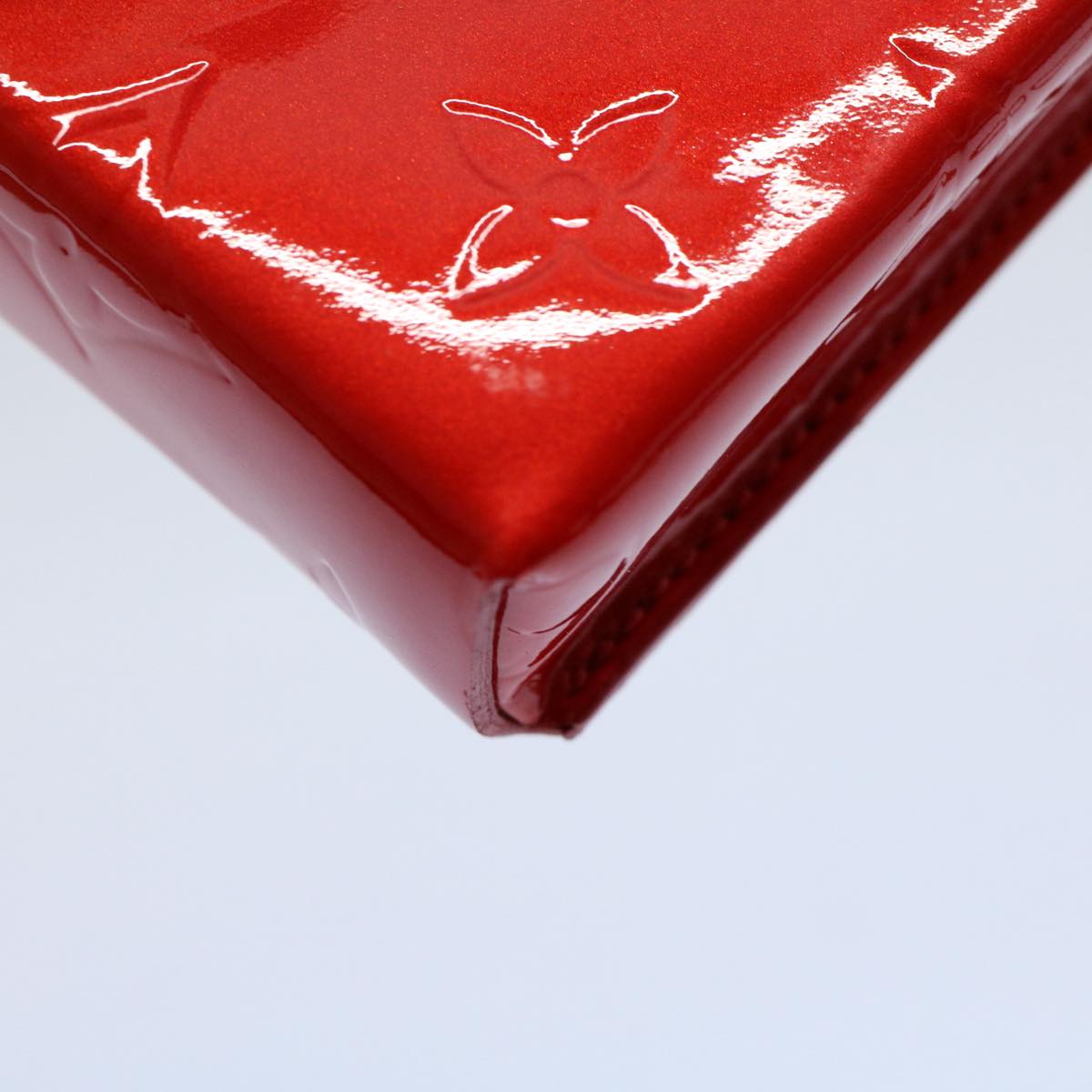 LOUIS VUITTON Monogram Vernis Green Cigarette Case Red M91155 LV 55651