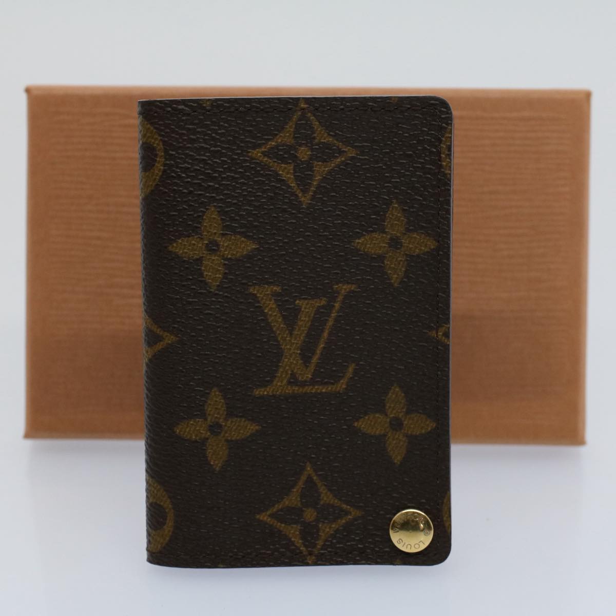 LOUIS VUITTON Monogram Porte Cartes Credit Pression Card Case M60937 55662