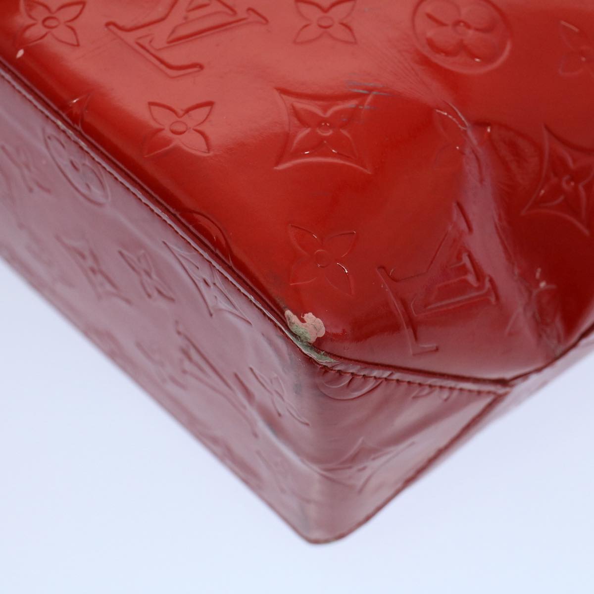 LOUIS VUITTON Monogram Vernis Reade PM Hand Bag Red M91088 LV 55672