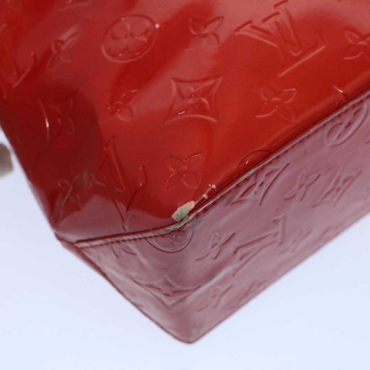 LOUIS VUITTON Monogram Vernis Reade PM Hand Bag Red M91088 LV 55672