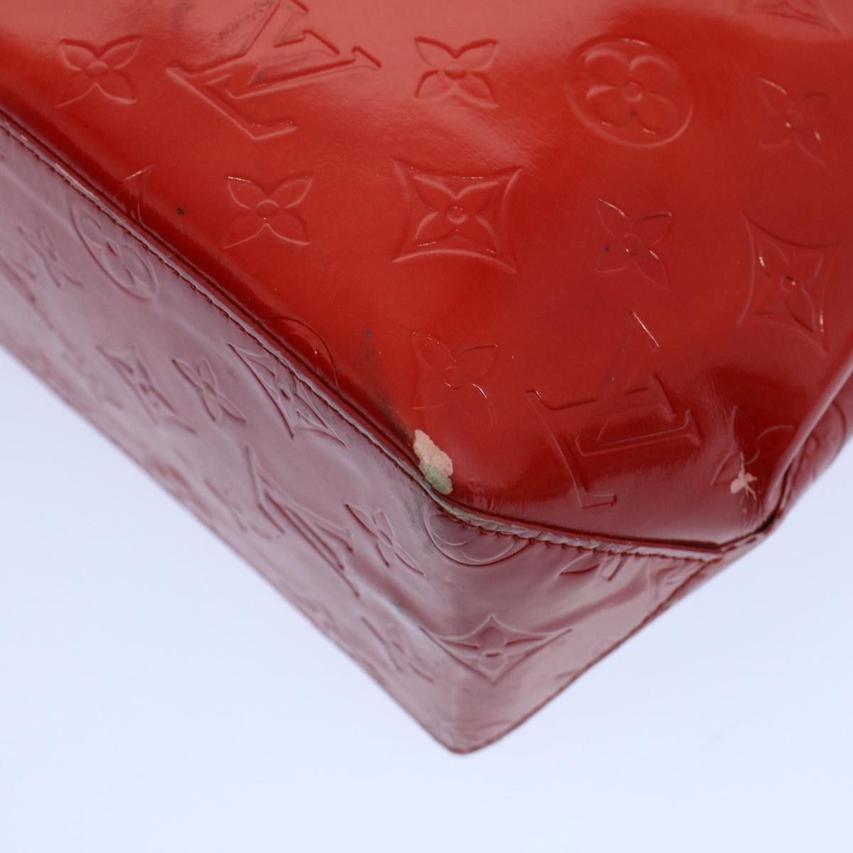 LOUIS VUITTON Monogram Vernis Reade PM Hand Bag Red M91088 LV 55672