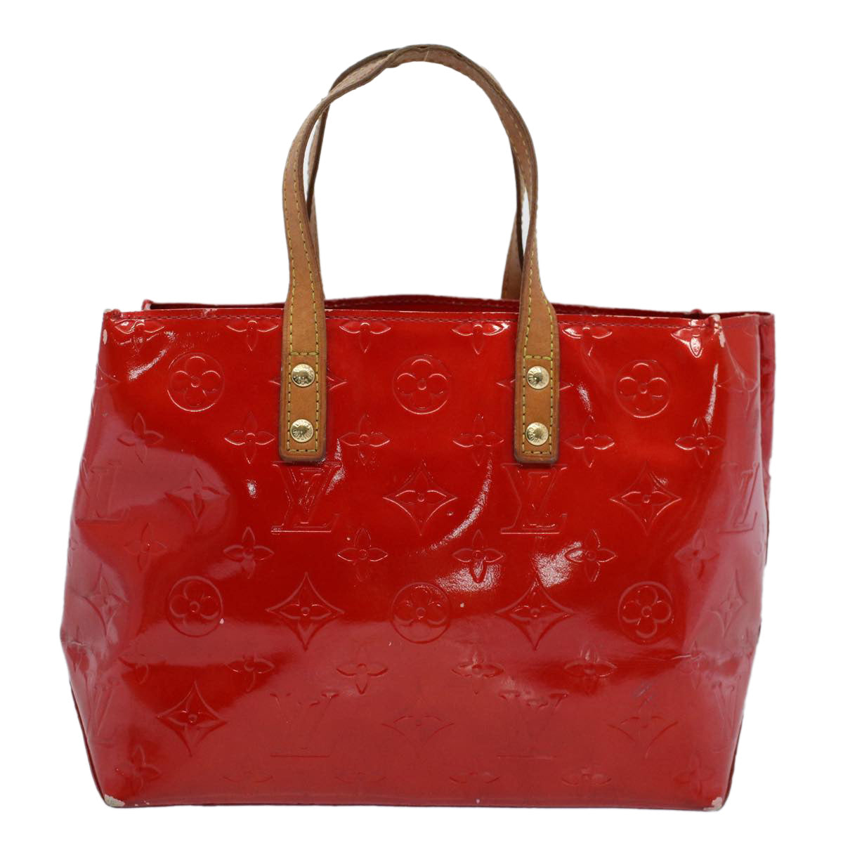 LOUIS VUITTON Monogram Vernis Reade PM Hand Bag Red M91088 LV 55672