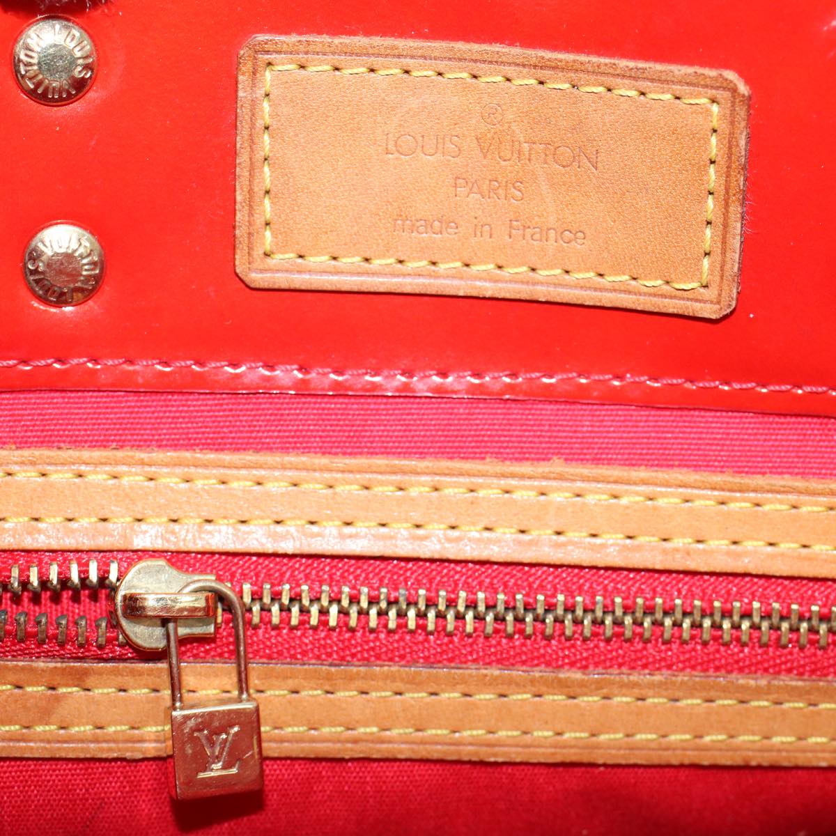 LOUIS VUITTON Monogram Vernis Reade PM Hand Bag Red M91088 LV 55672