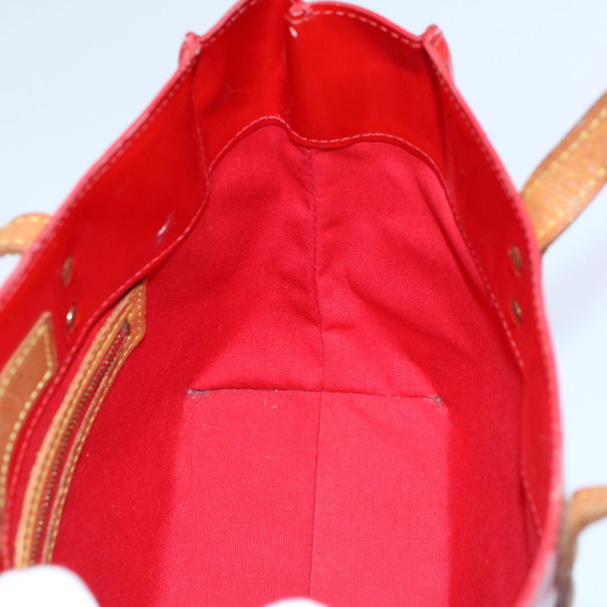LOUIS VUITTON Monogram Vernis Reade PM Hand Bag Red M91088 LV 55672