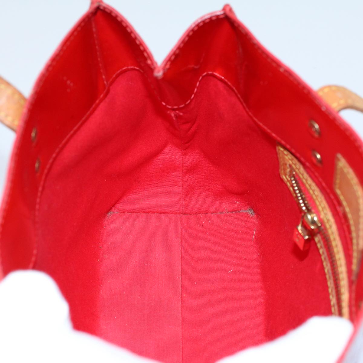 LOUIS VUITTON Monogram Vernis Reade PM Hand Bag Red M91088 LV 55672