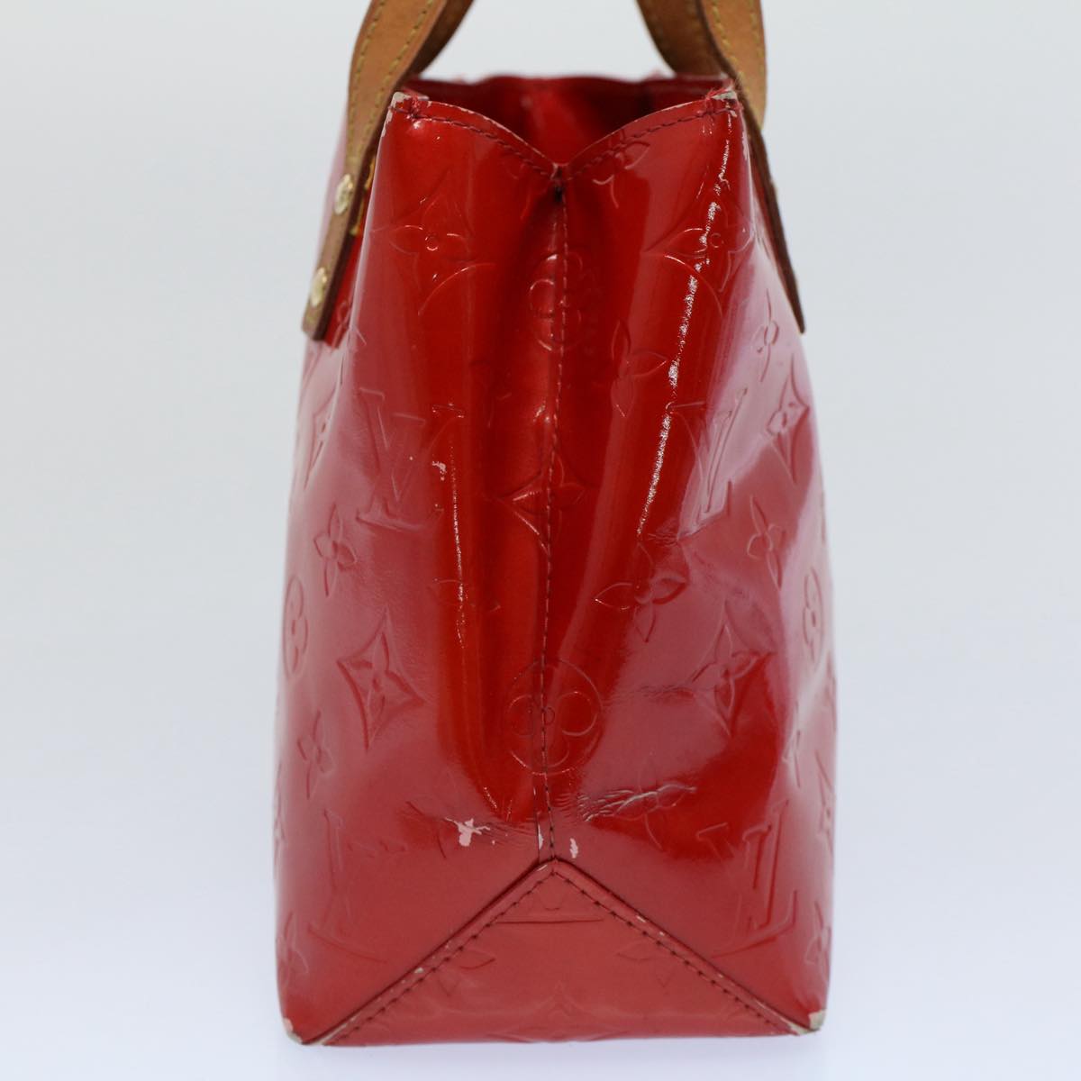 LOUIS VUITTON Monogram Vernis Reade PM Hand Bag Red M91088 LV 55672
