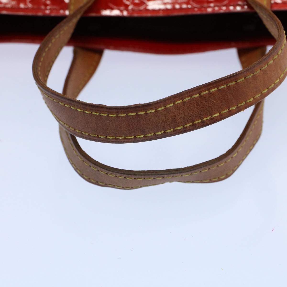 LOUIS VUITTON Monogram Vernis Reade PM Hand Bag Red M91088 LV 55672