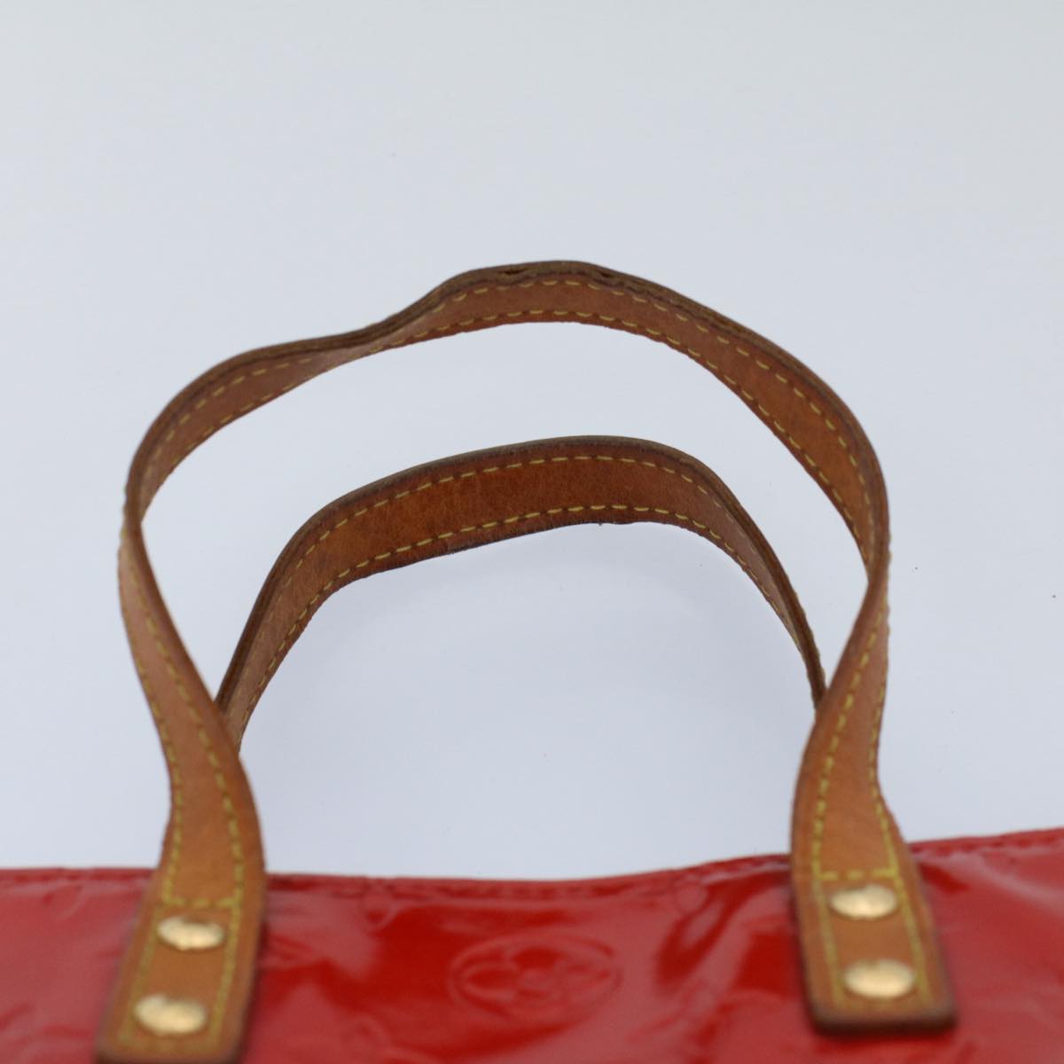 LOUIS VUITTON Monogram Vernis Reade PM Hand Bag Red M91088 LV 55672